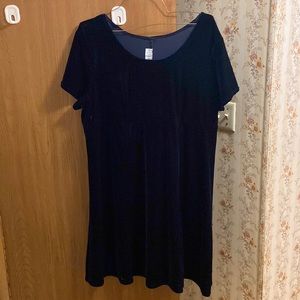 Dark blue Velvet slip on dress 1x/2x